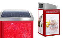 室外太阳能三面广告垃圾箱